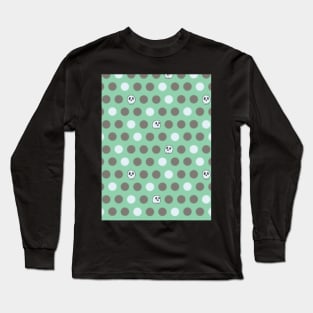 Polka Dots and Scattered Skulls - Halloween Pattern - Pastel Colors Long Sleeve T-Shirt